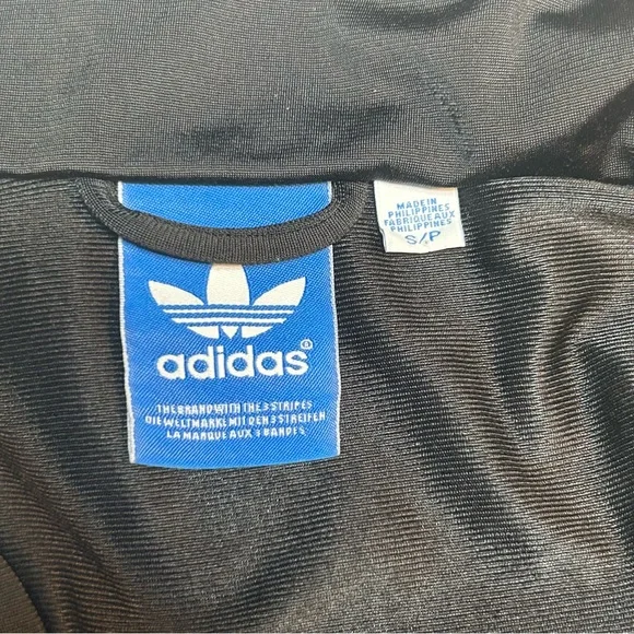 Adidas Originals Firebird Track Jacket Black Gold Trefoil Logo Size Small - Picture 3 of 6